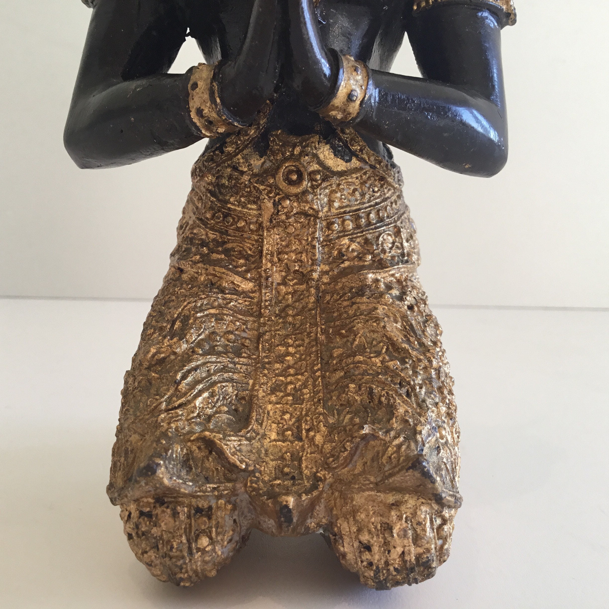 Vintage Bronze Sculpture | Theppanom Sacred Angel 1950s, Thai Protector Deity Statue — photo 9 of 9