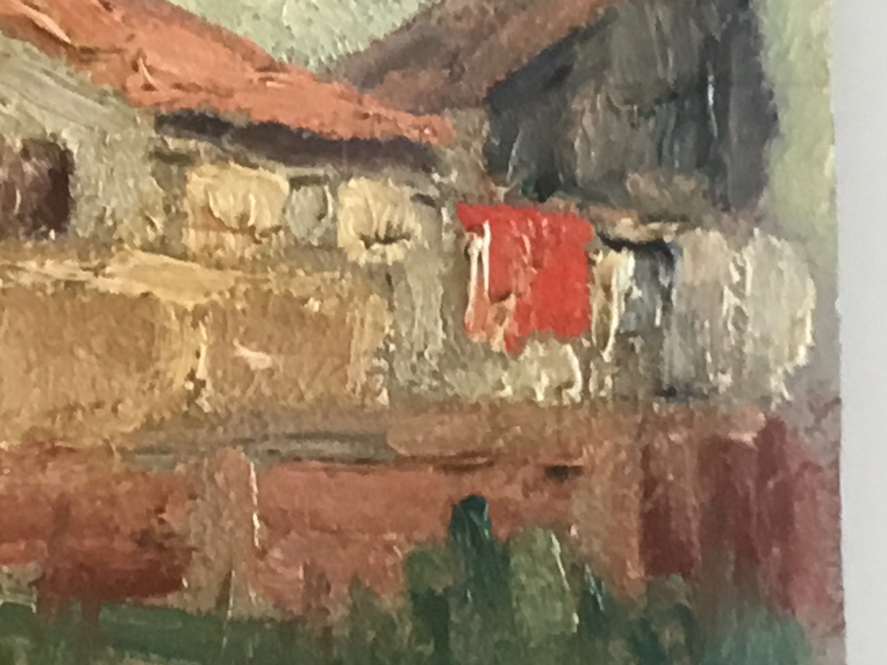 Vintage Painting | Mathys 1940s Country Houses, Belgian French Impressionist Landscape — photo 7 of 11