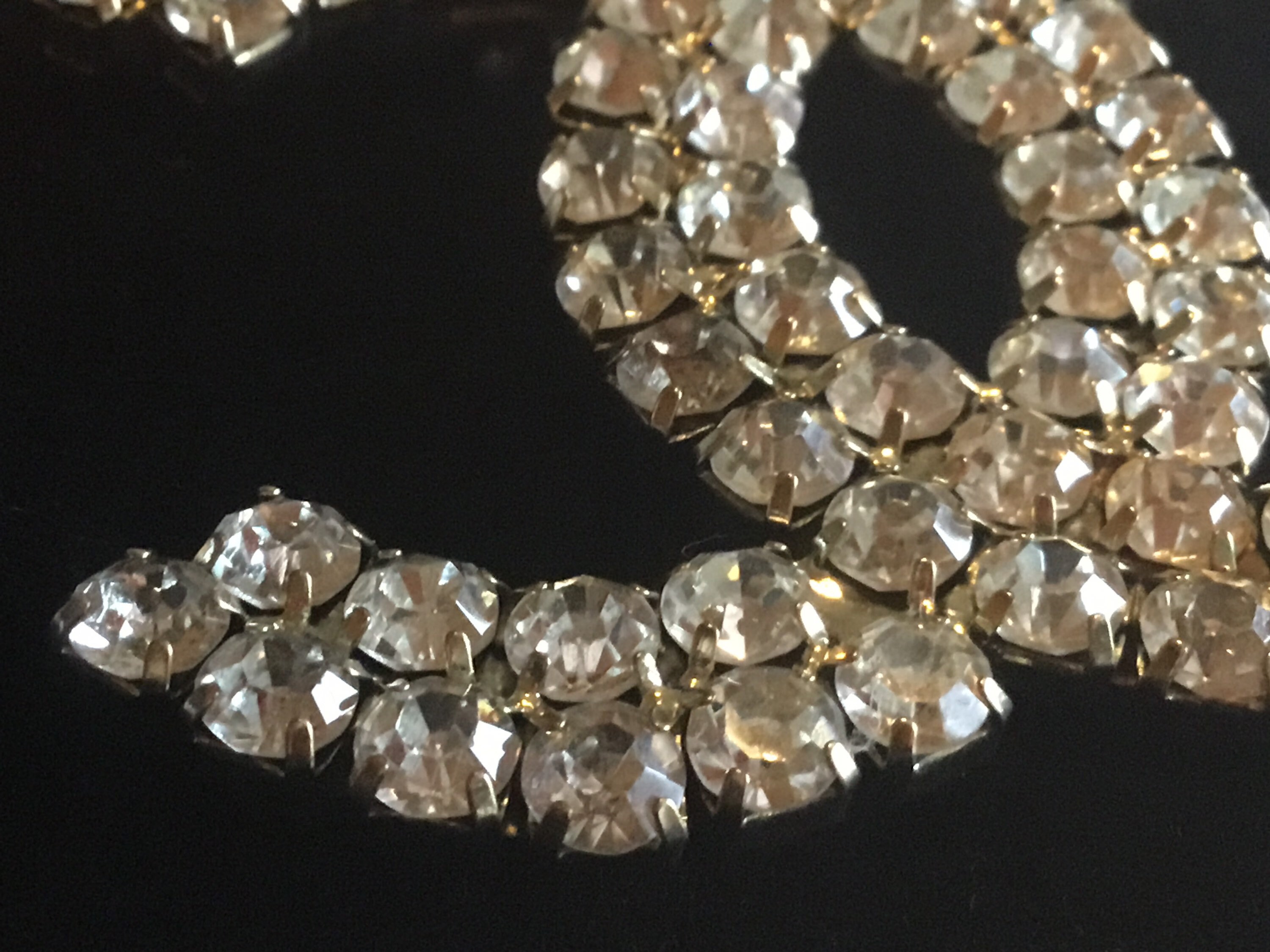 Vintage Jewelry | 1950s  Large Chanel Logo Brooch With Rhinestones Made In France — photo 6 of 9