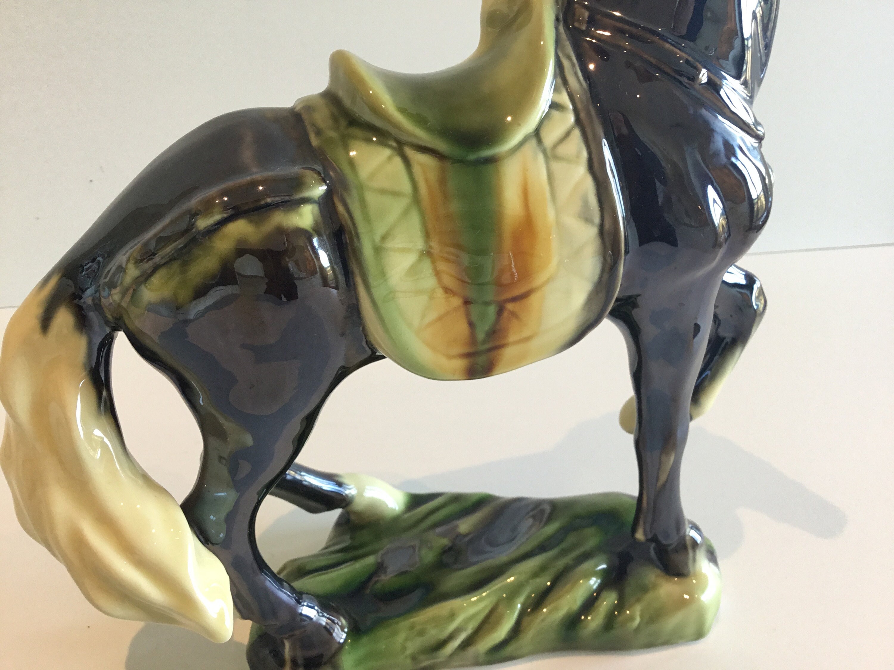 Vintage Porcelain Horse | 1970s Hand-Painted Figurine, Large Ceramic Sculpture — photo 7 of 9
