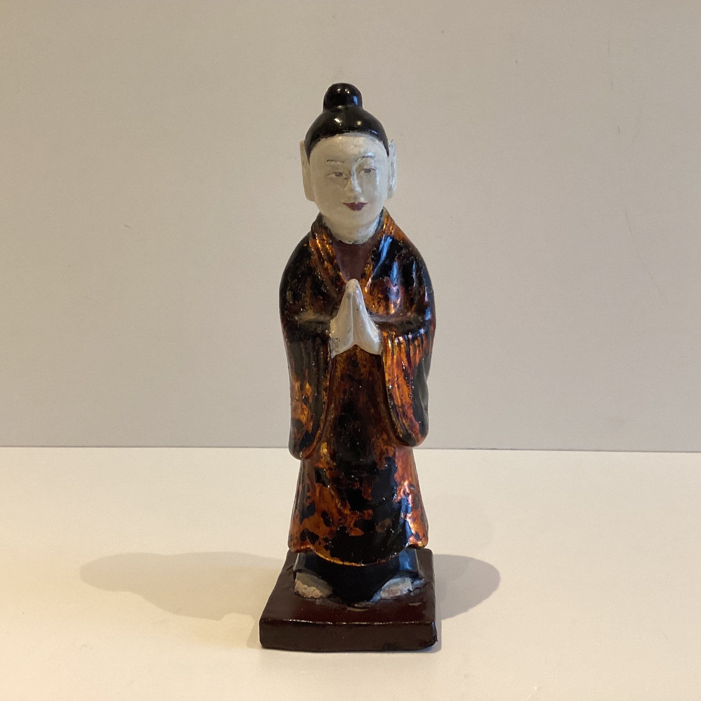 Antique Chinese Sculpture | Late 1800s Qing Dynasty Wooden Figurine — photo 2 of 8
