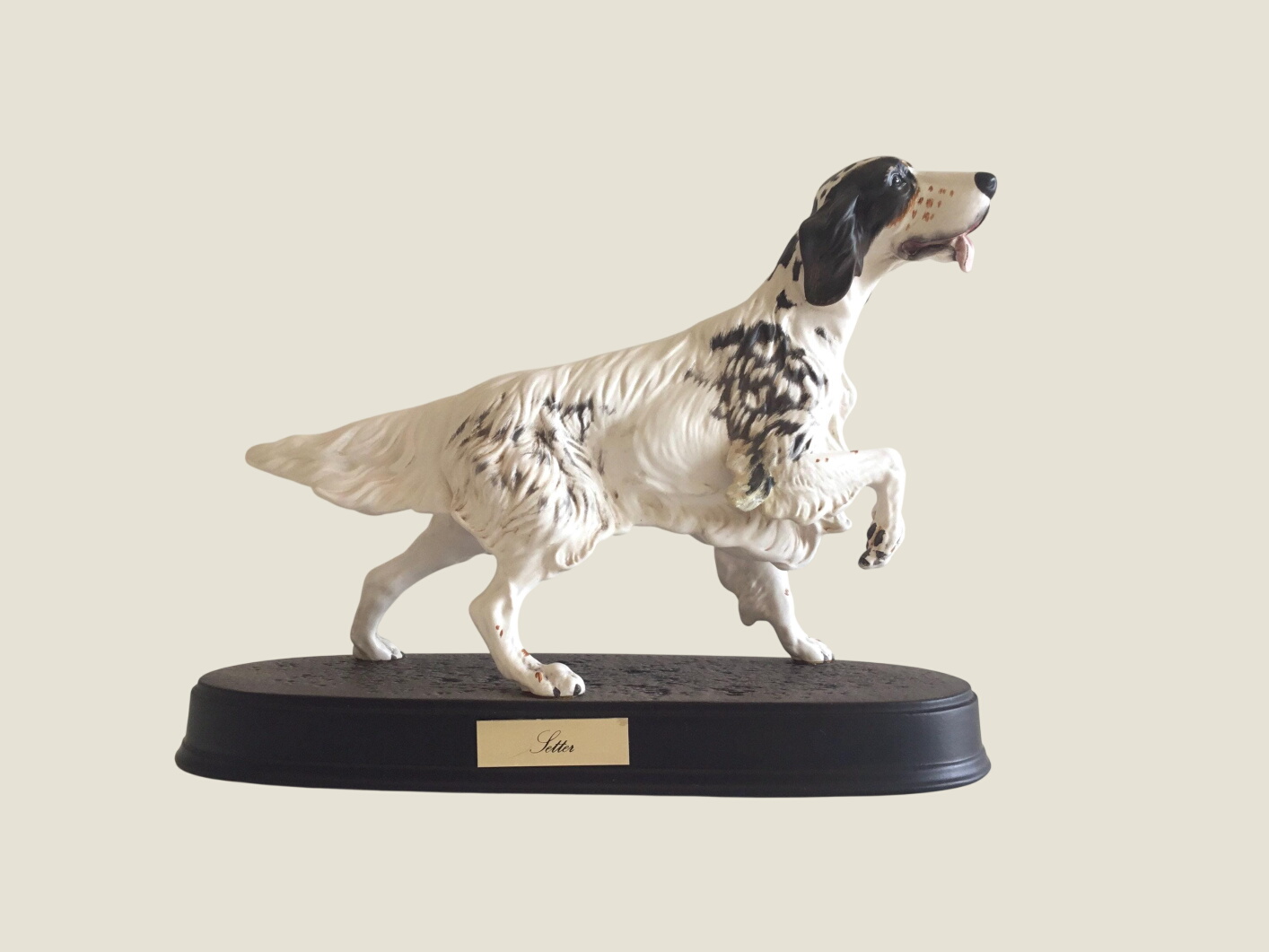 Porcelain Figurine | 1980s Beswick Large Setter Dog, England Collectible