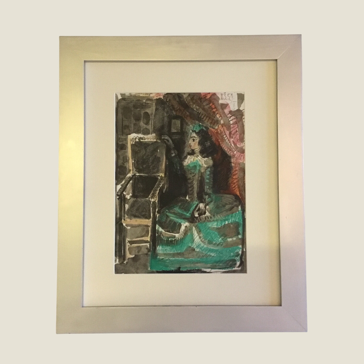 Vintage Art Print Picasso Lithograph (1960s) Jacqueline Toros y Toreros