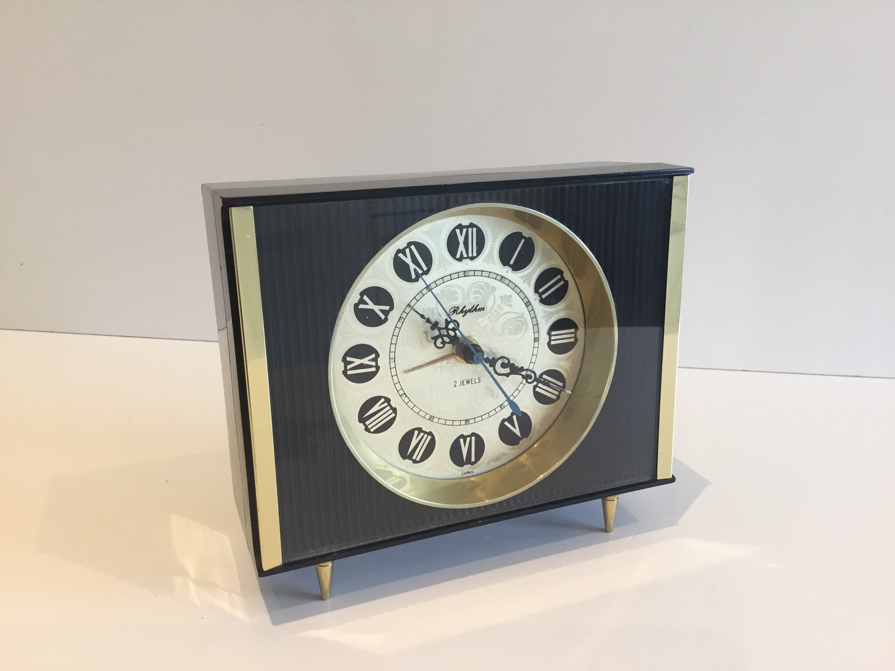 Rare Mechanical Rhythm 2 Jewels Alarm Clock (1967) Made In Japan NO. 51028 — photo 2 of 11
