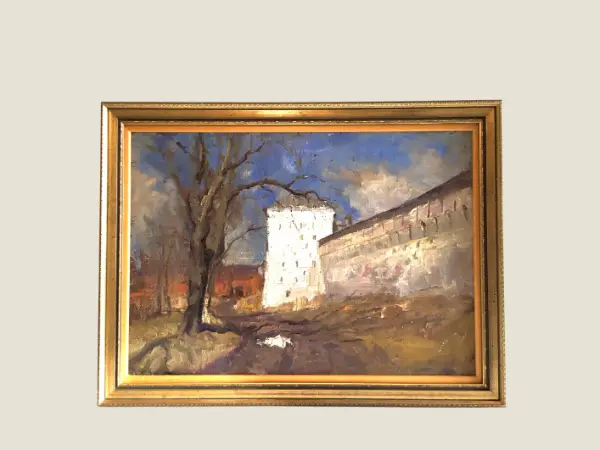 Rare Painting “1950s” oil on canvas cardboard