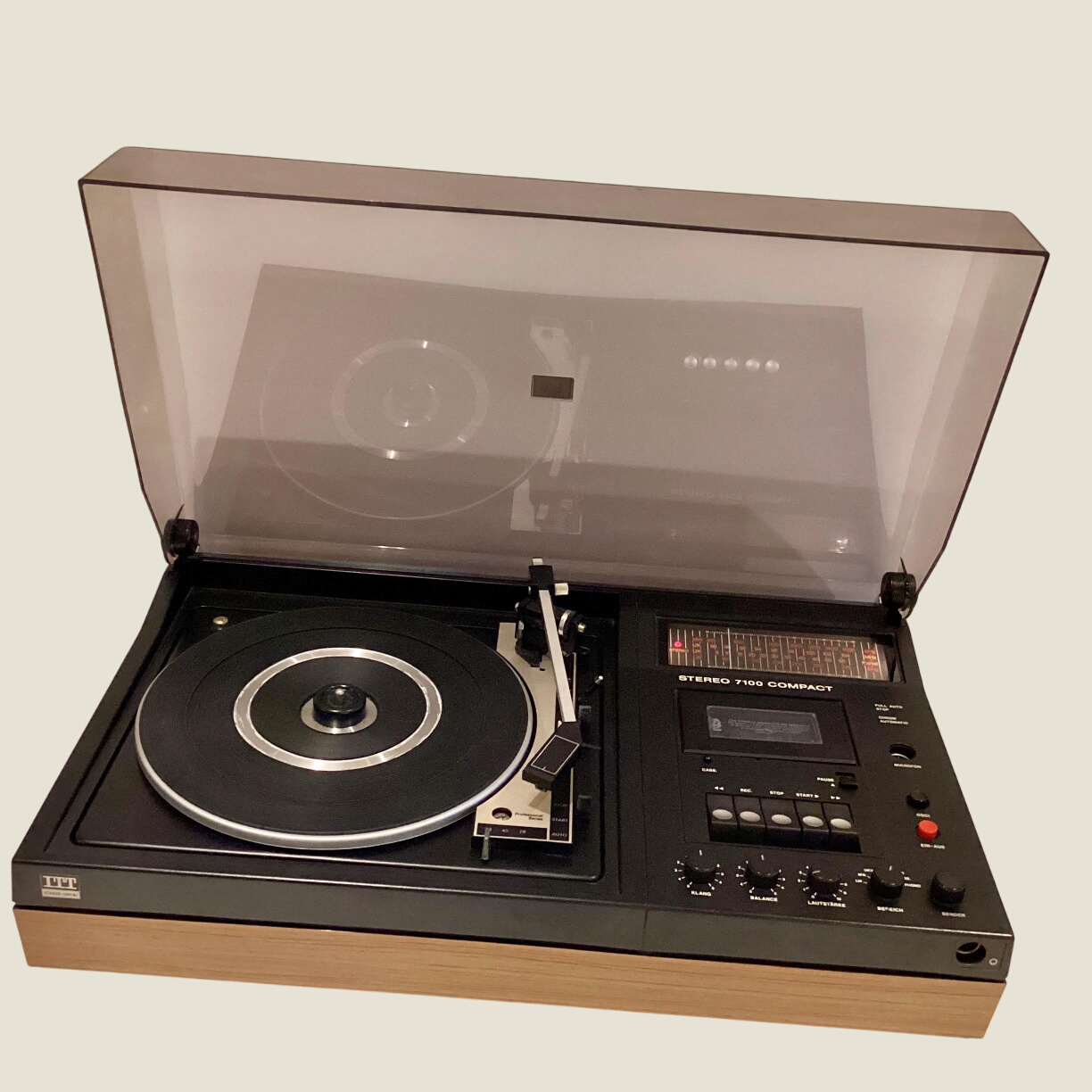 Vintage Stereo ITT Schaul Lorenz 7100 (1970s) Germany, Radio Turntable Cassette, Working