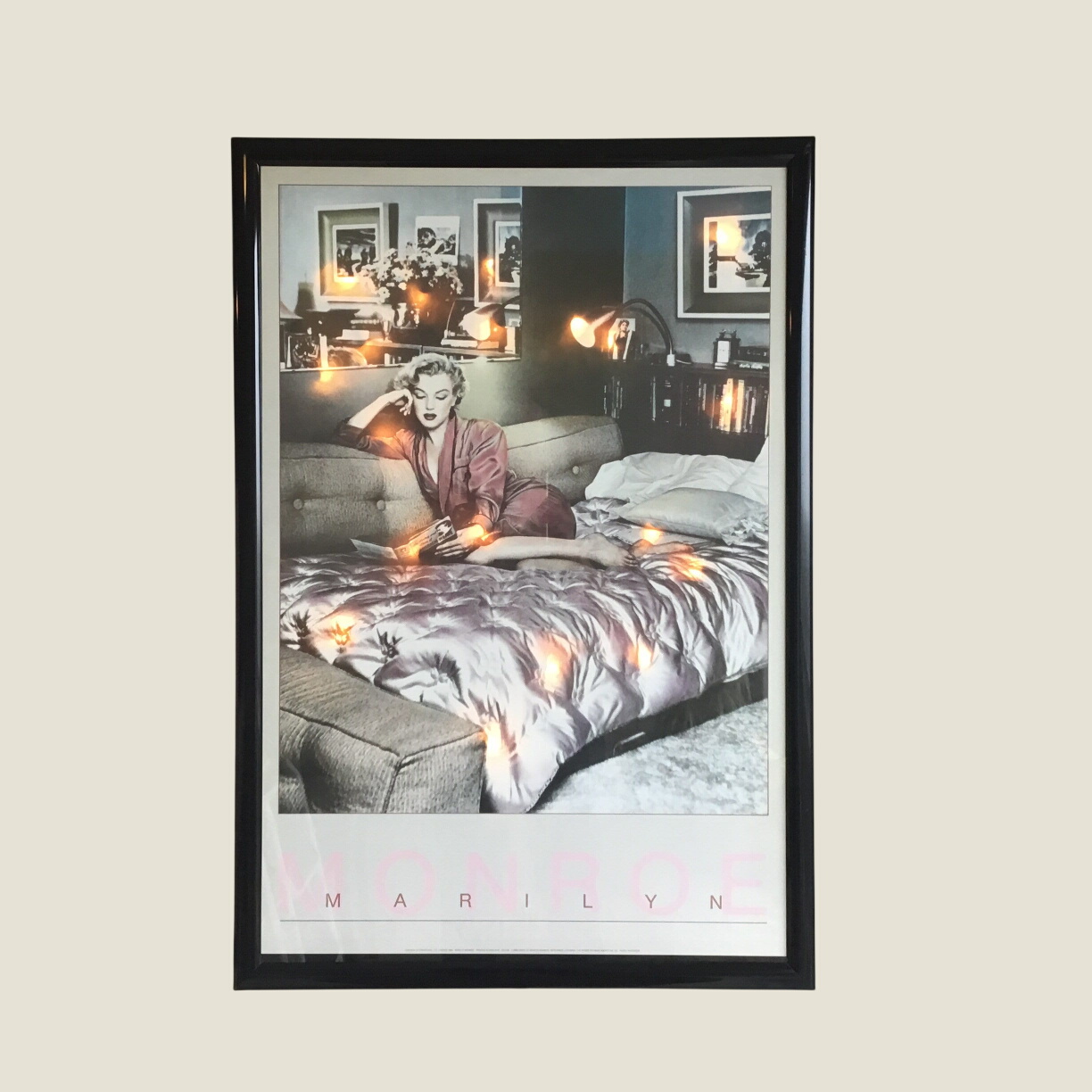 Vintage Art Marilyn Monroe (1990) Rare Illuminated Print Made in England