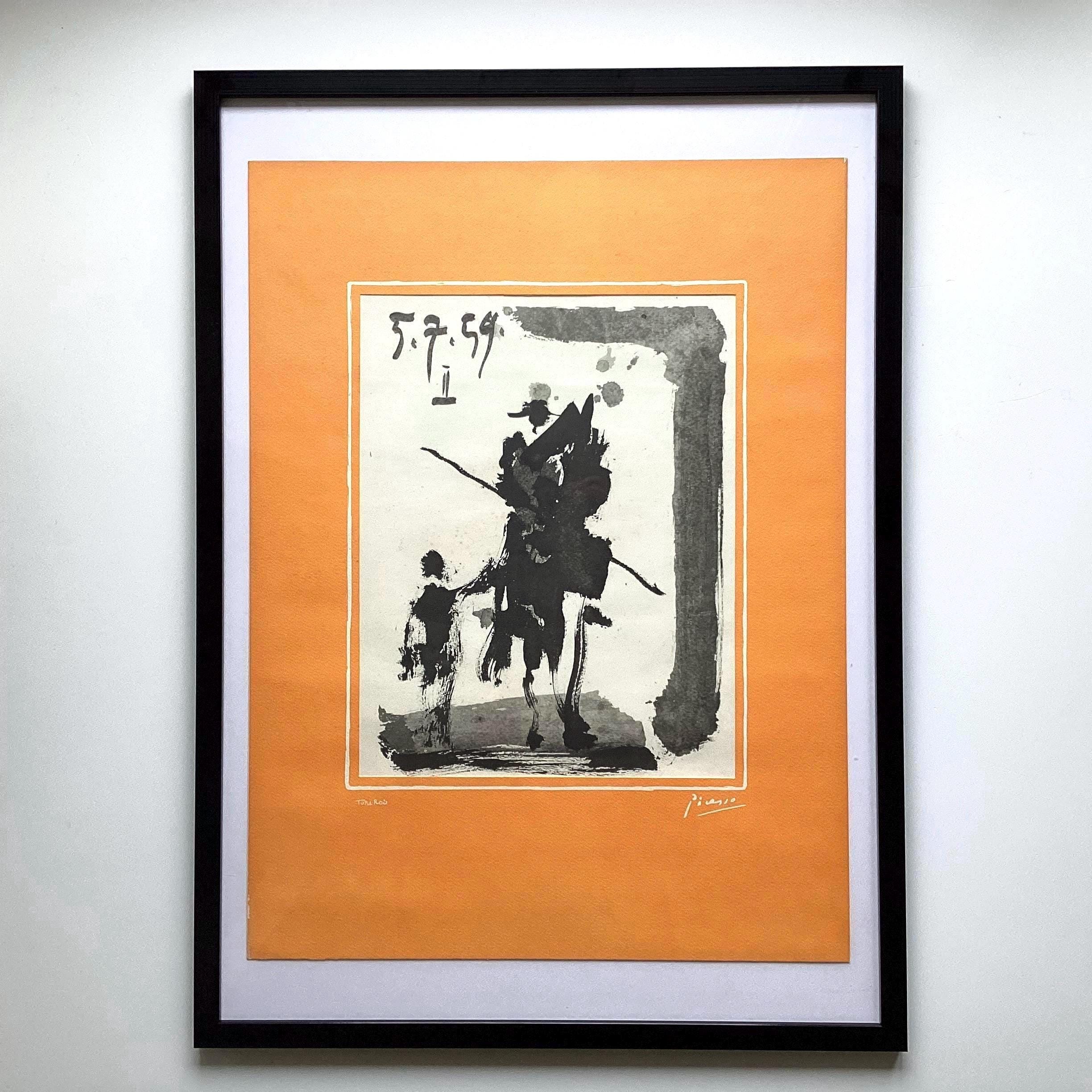 Vintage Art Print Picasso Lithograph (1960s) Toros y Toreros Edistar Edition — photo 2 of 7