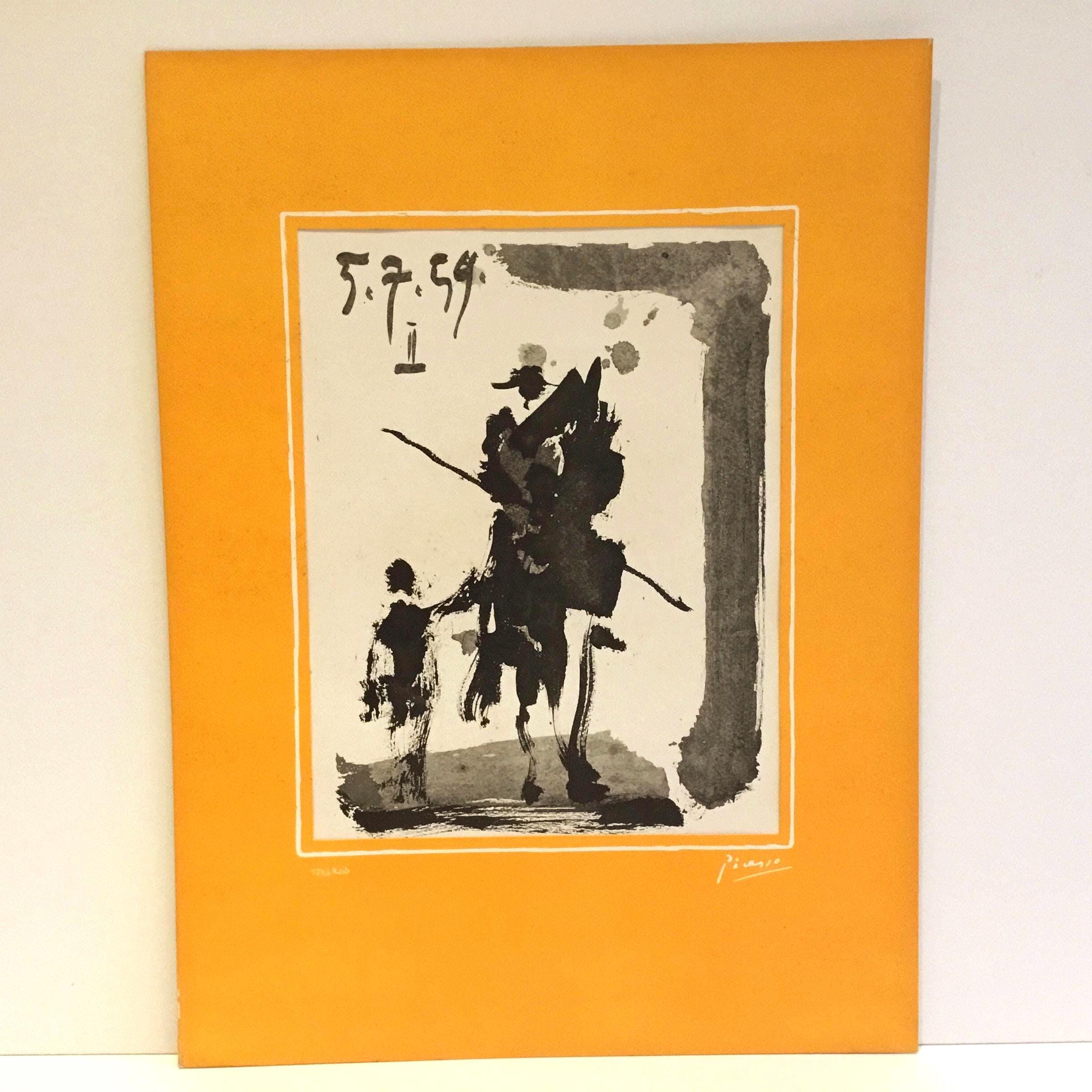 Vintage Art Print Picasso Lithograph (1960s) Toros y Toreros Edistar Edition — photo 3 of 7