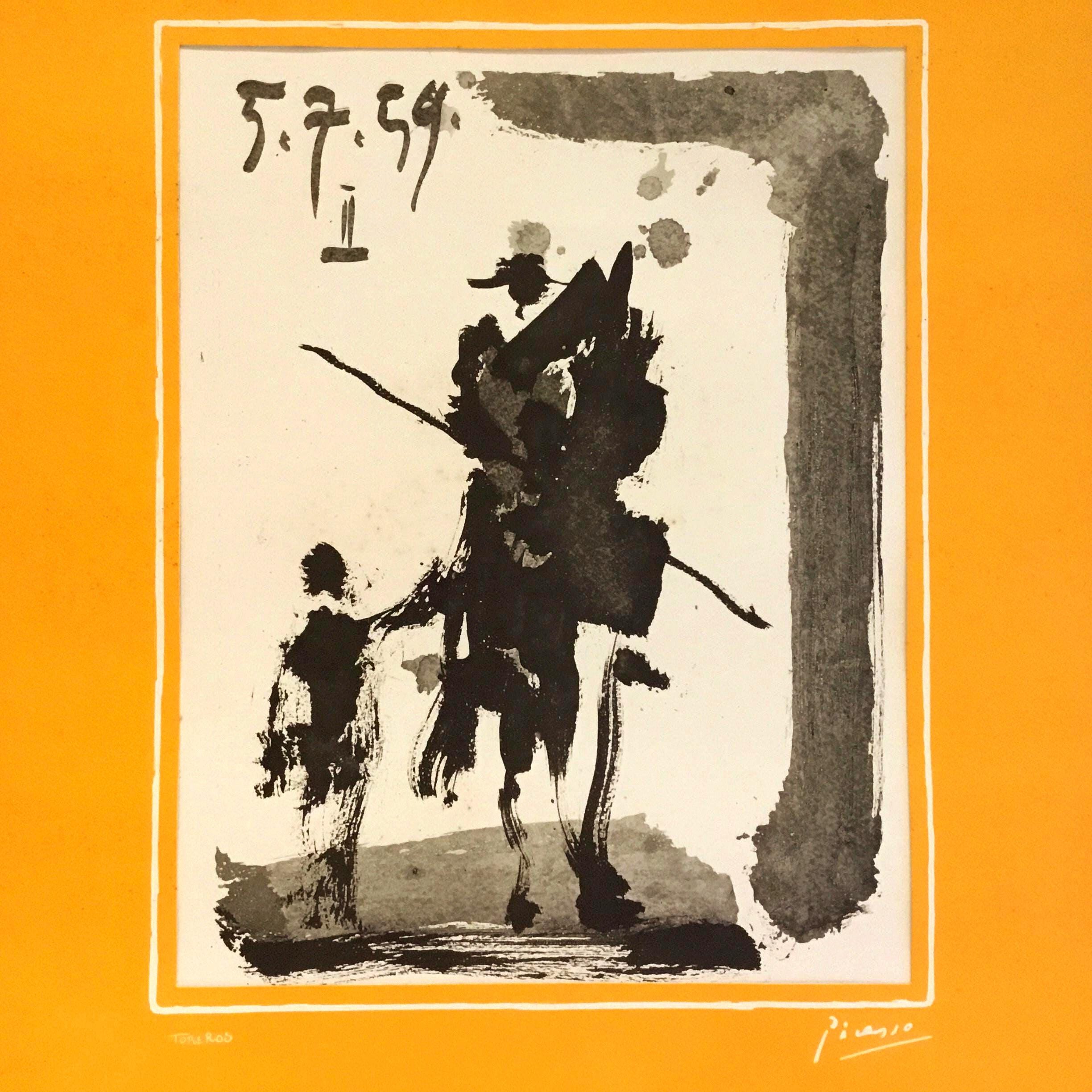 Vintage Art Print Picasso Lithograph (1960s) Toros y Toreros Edistar Edition — photo 4 of 7