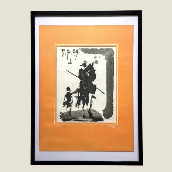 Vintage Art Print Picasso Lithograph (1960s) Toros y Toreros Edistar Edition