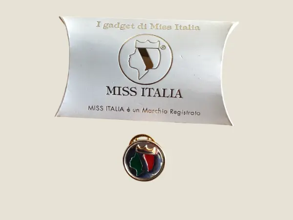Vintage Pin | Official Miss Italia 1995 Diego Casella-Pc-1954 Rhodium Brooch 24k Gold & 1000