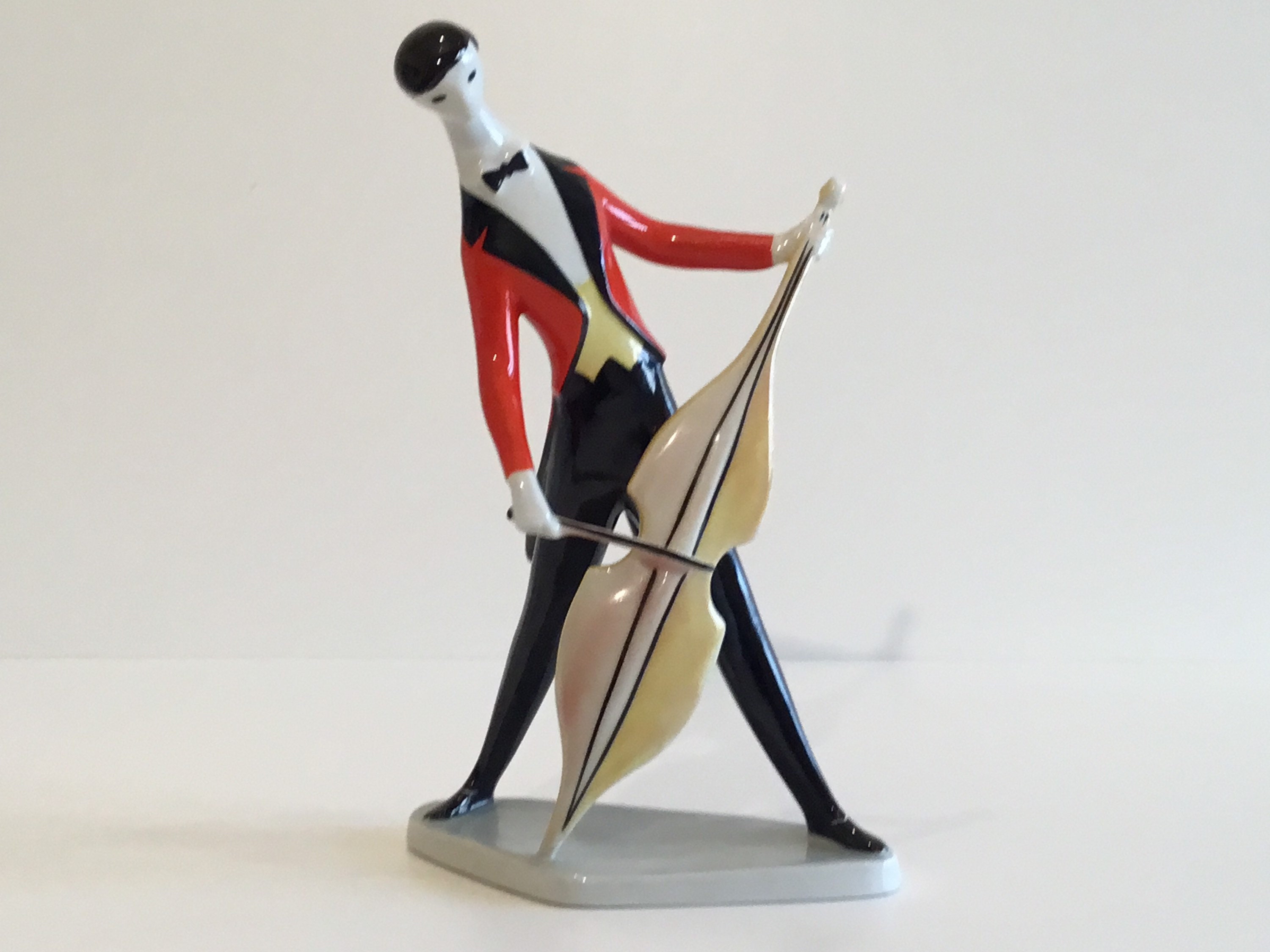 Vintage Porcelain Figurine | Zsolnay Hungary János Törók "Cello Player" 1960s Design — photo 4 of 11