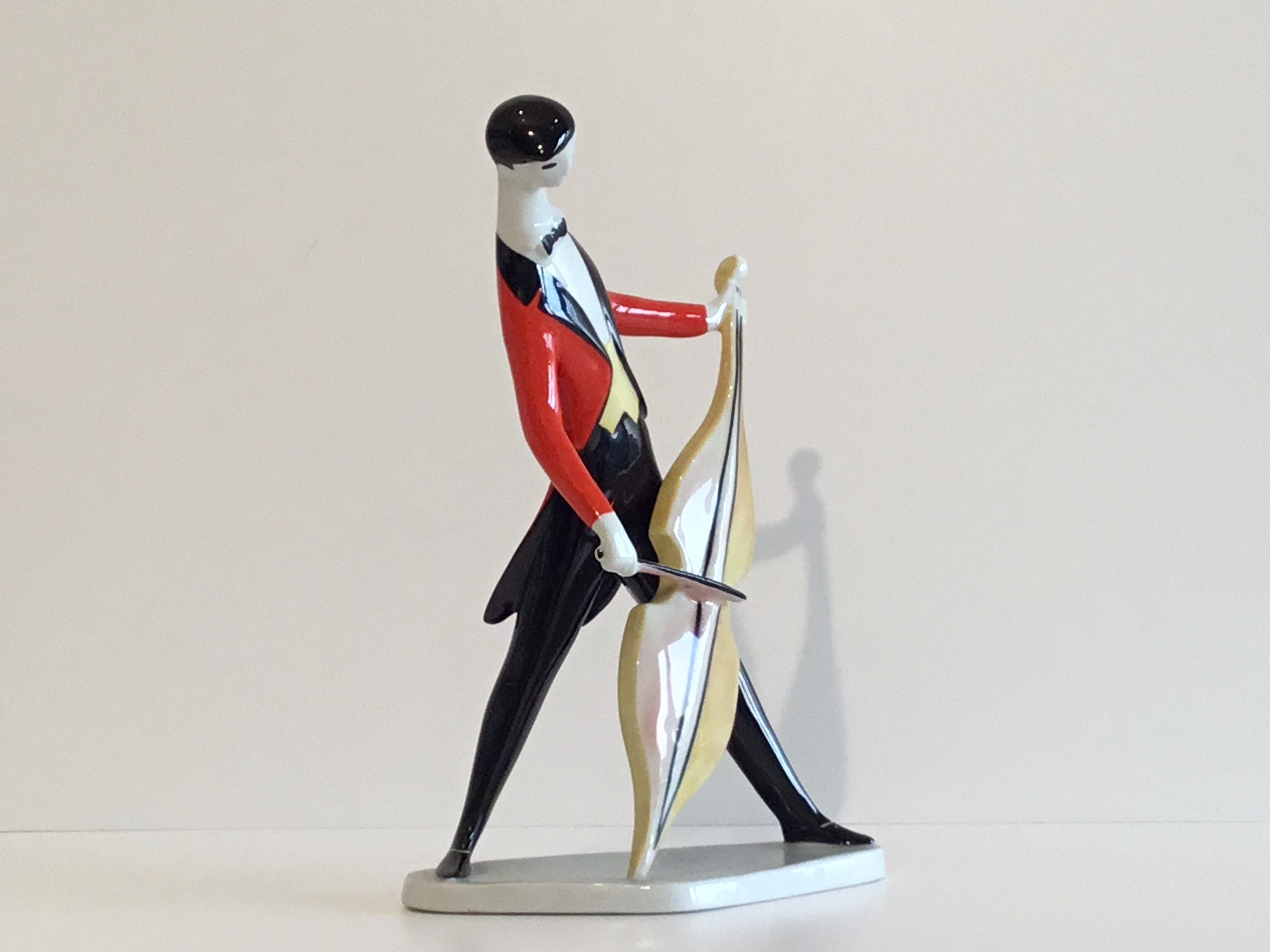 Vintage Porcelain Figurine | Zsolnay Hungary János Törók "Cello Player" 1960s Design — photo 5 of 11