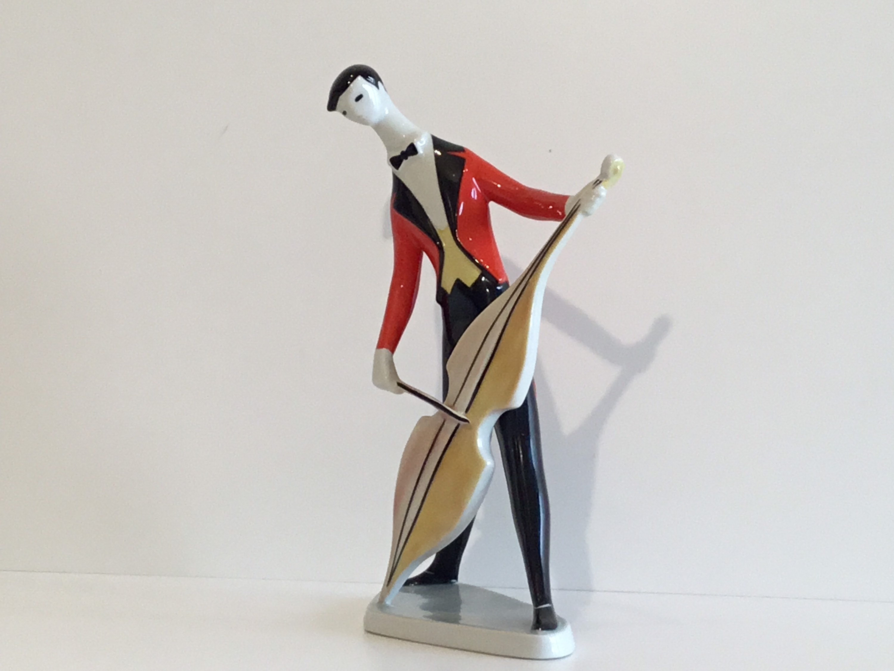 Vintage Porcelain Figurine | Zsolnay Hungary János Törók "Cello Player" 1960s Design — photo 7 of 11