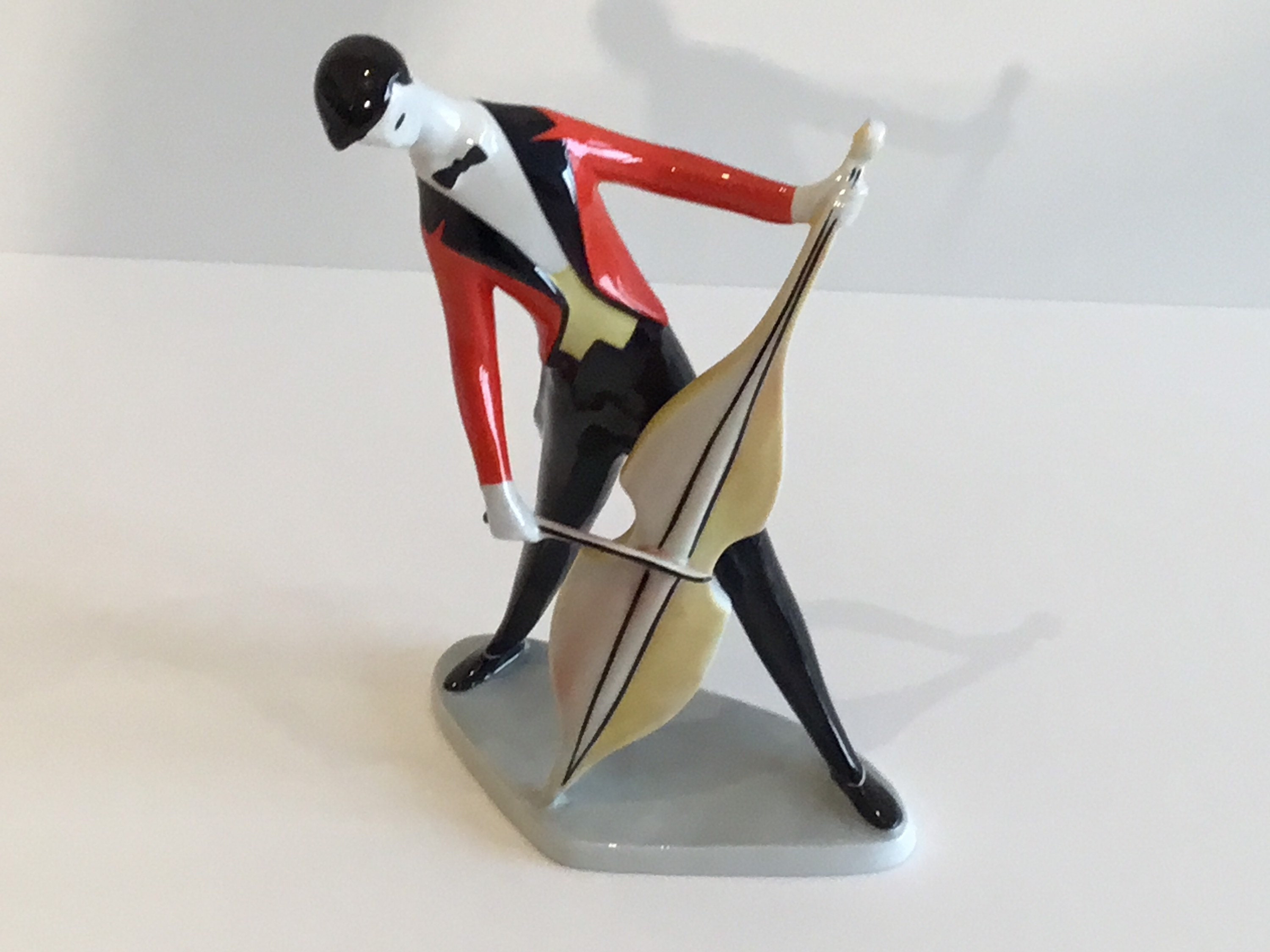 Vintage Porcelain Figurine | Zsolnay Hungary János Törók "Cello Player" 1960s Design — photo 9 of 11