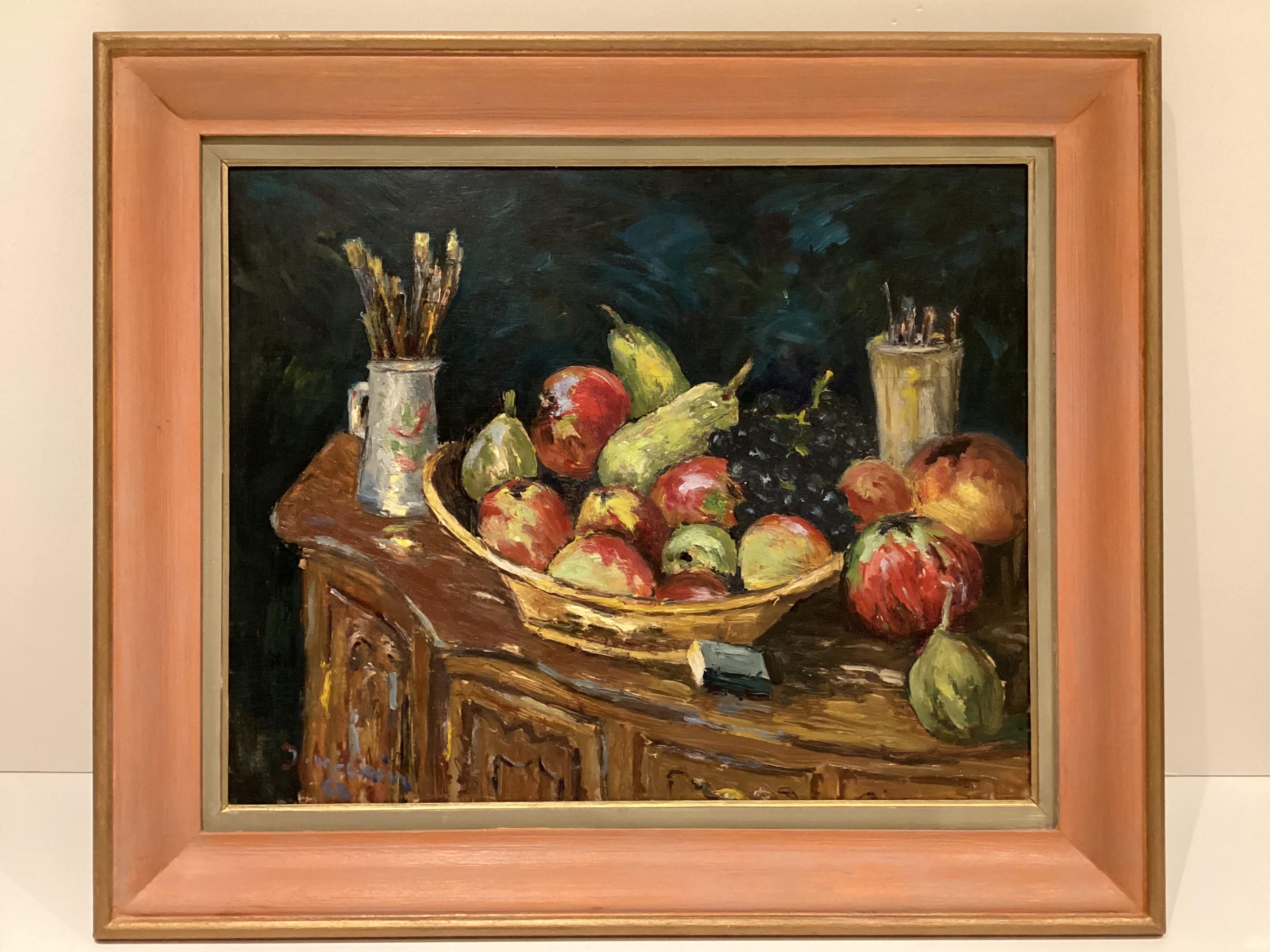 Vintage Painting | Negri 1962  Still Life Oil on Wood, Framed Italian-French Art — photo 3 of 9