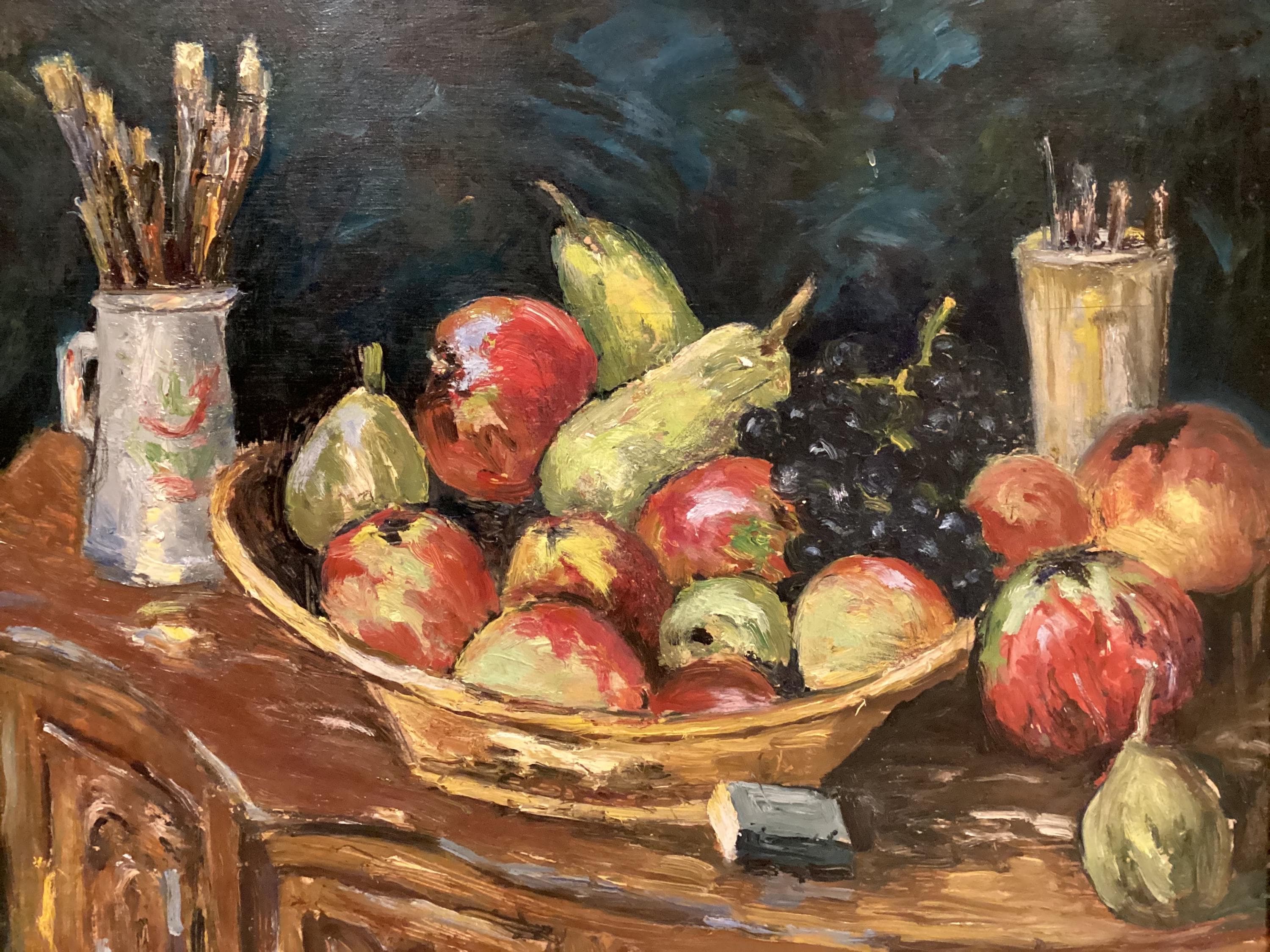 Vintage Painting | Negri 1962  Still Life Oil on Wood, Framed Italian-French Art — photo 8 of 9