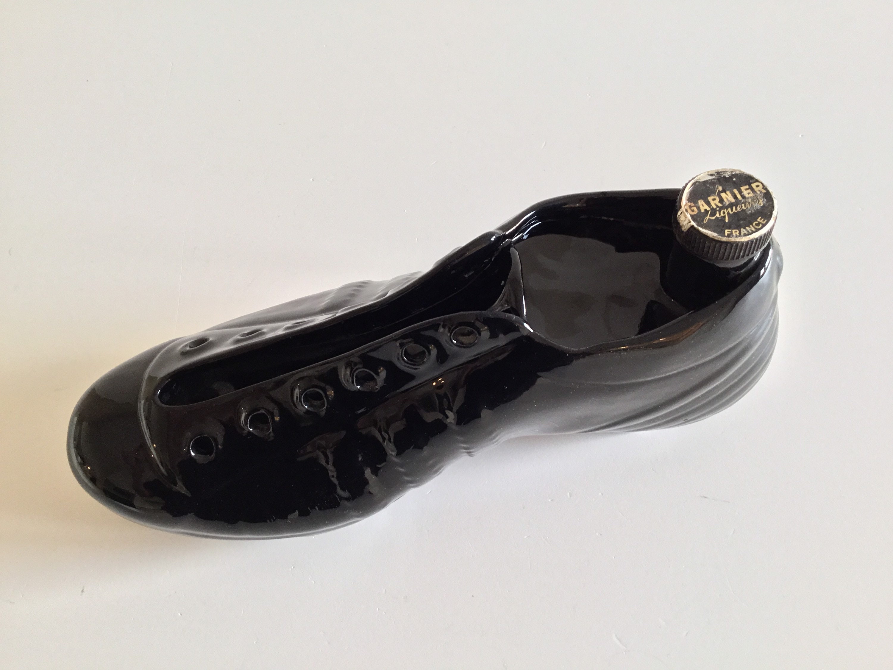 Vintage Bottle | 1981 KLEM Italian Football Boot, Garnier Liqueur Porcelain Bottle — photo 2 of 11