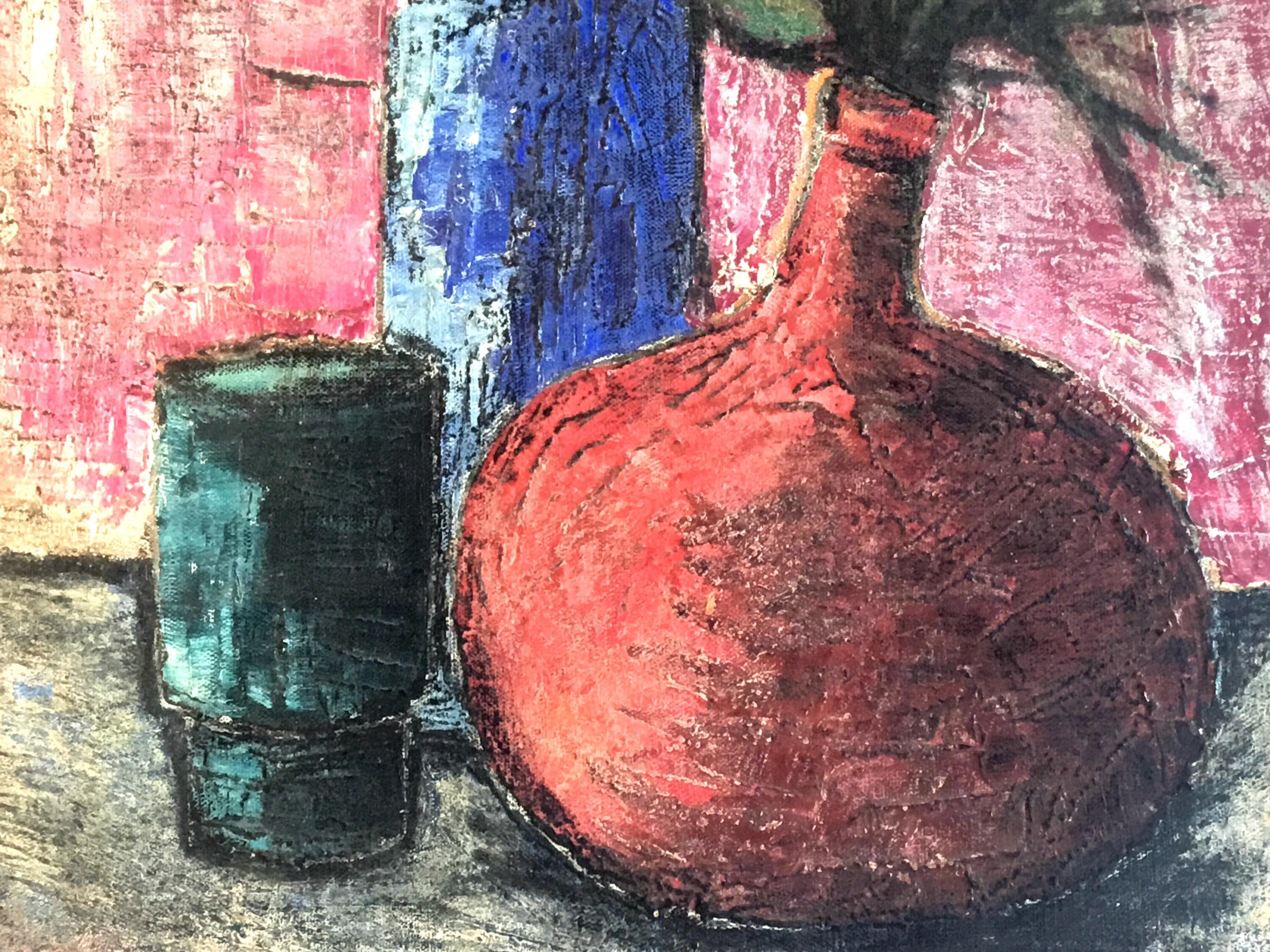 Vintage Floral Painting | 1965 Piet Devolder Belgian Artist, Signed Oil on Canvas — photo 5 of 7